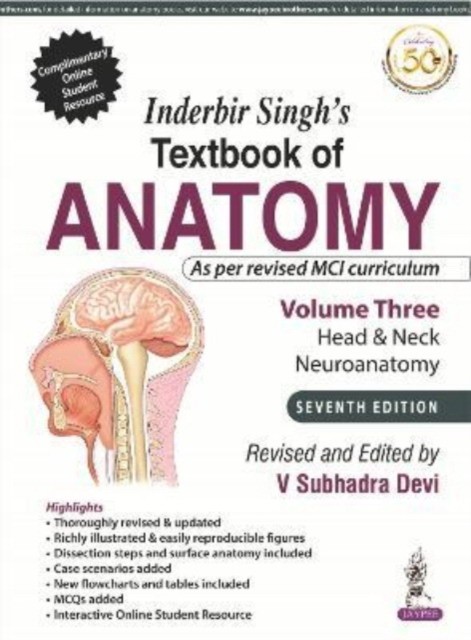 Inderbir Singh’S Textbook Of Anatomy (Volume 3: Head & Neck And Neuroanatomy) Inderbir Singh’S Textbook Of Anatomy (Volume 3: Head & Neck And Neuroanatomy)